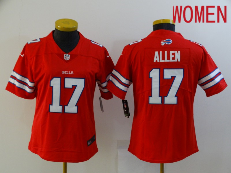 Women Buffalo Bills #17 Allen Red Nike Vapor Untouchable Limited 2021 NFL Jersey->green bay packers->NFL Jersey